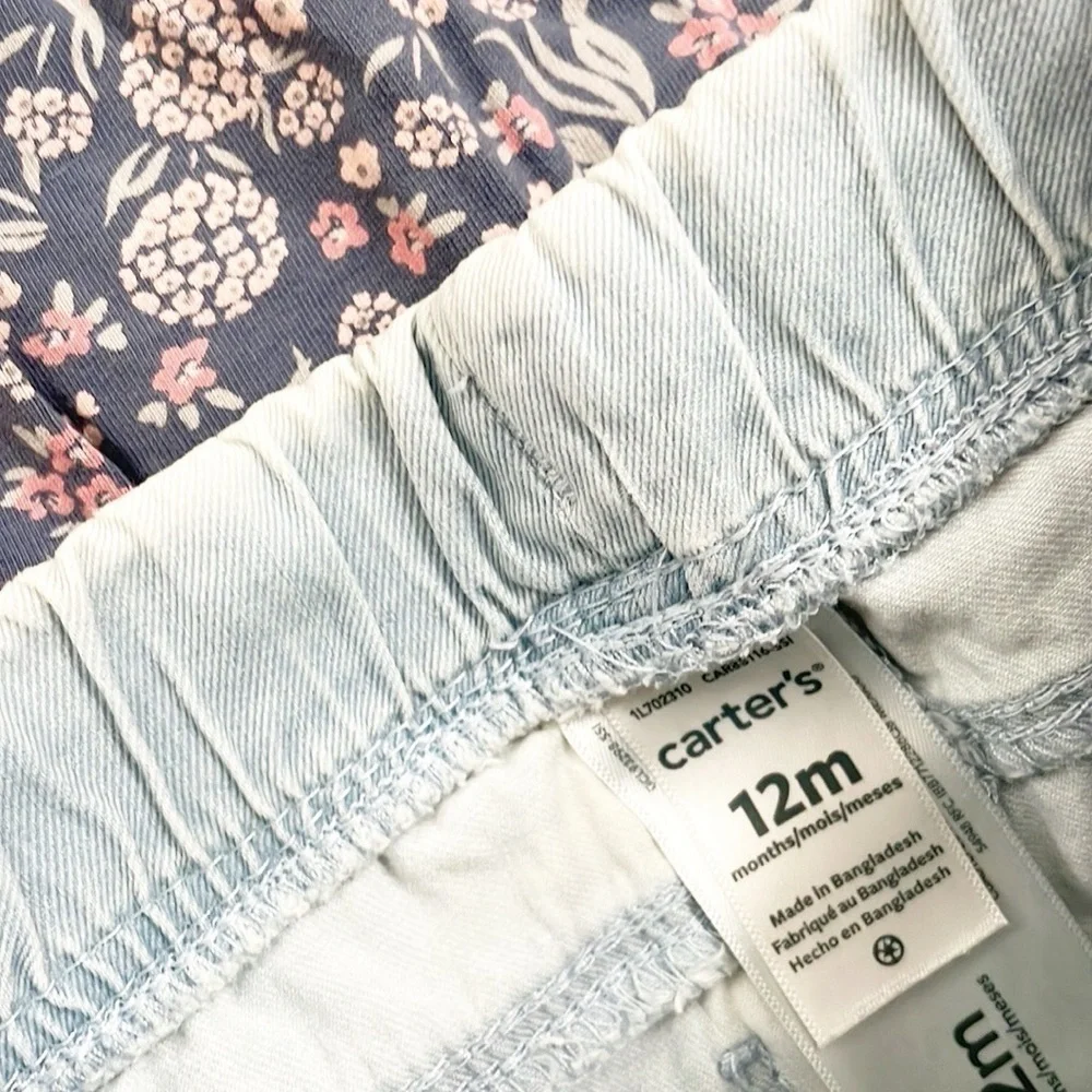 Carter’s baby girls floral print top + shorts outfit